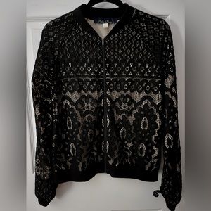 Blue rain by Francesca Lace Bomber Jacket